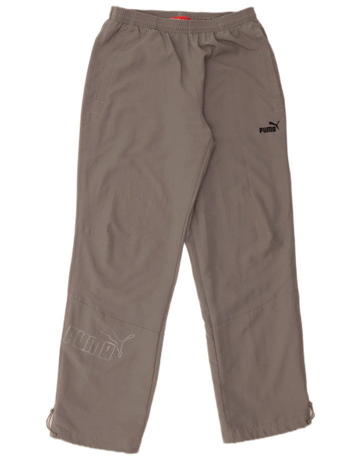 Męskie spodnie dresowe Puma z grafiką, średnioszary poliester