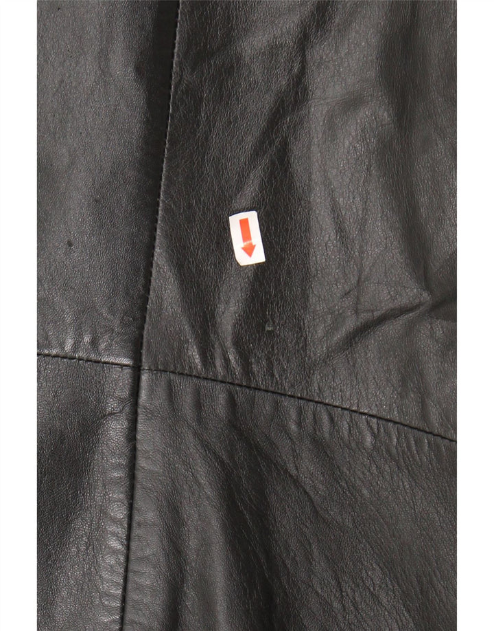ESTELLE Womens Leather Coat UK 18 XL Black Leather