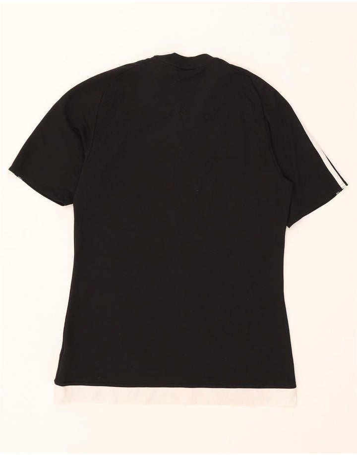 Męski T-shirt ADIDAS Climalite, mały, czarny, z blokami kolorów