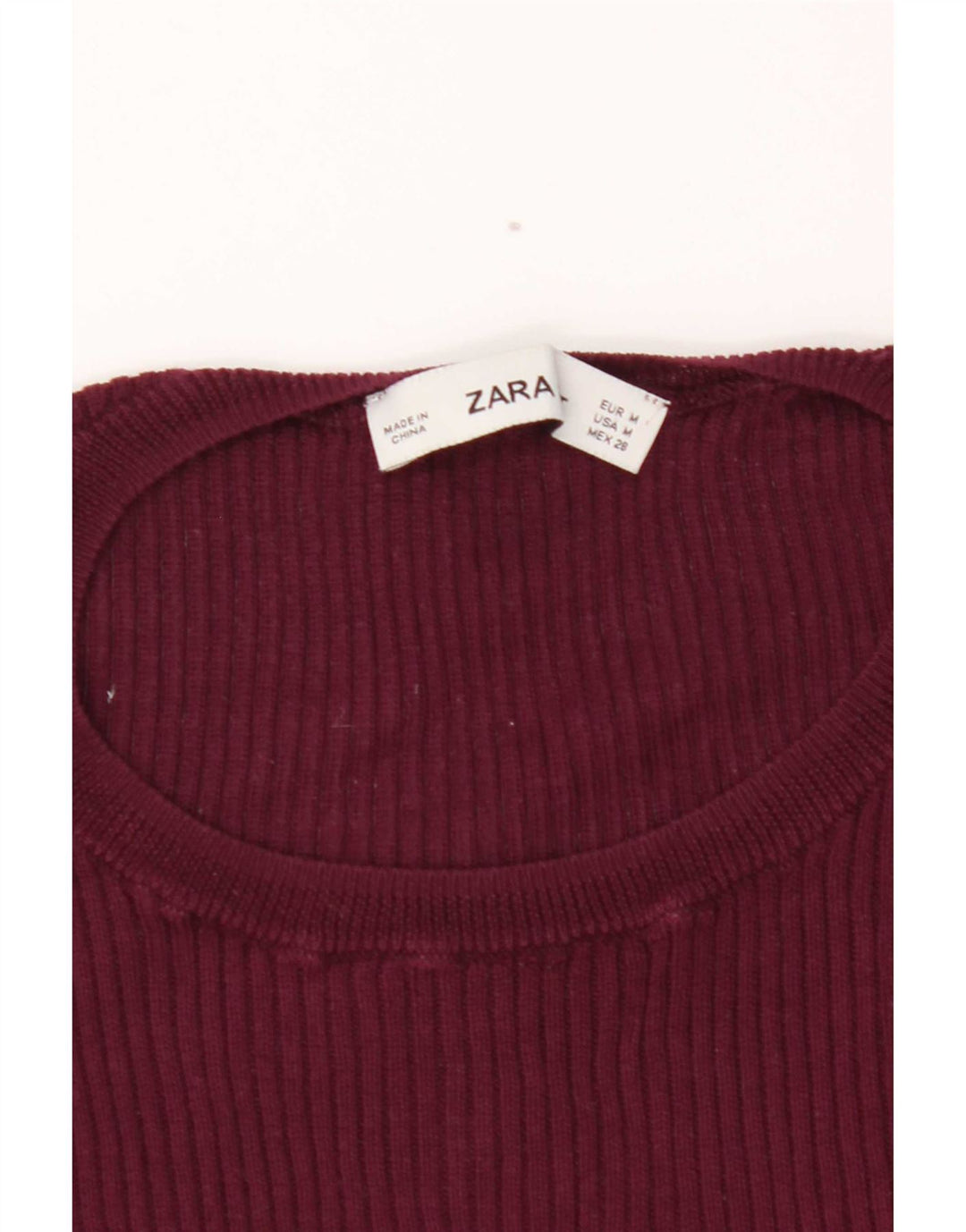T-shirt damski Zara Top UK 12 średni burgund