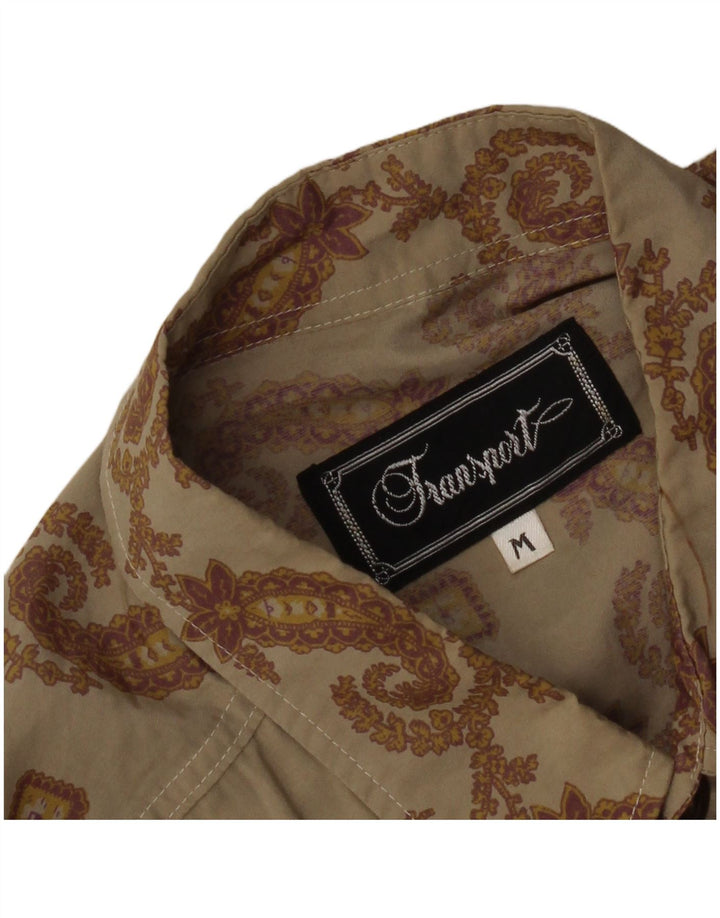 Koszula męska w stylu vintage, średnia khaki, paisley