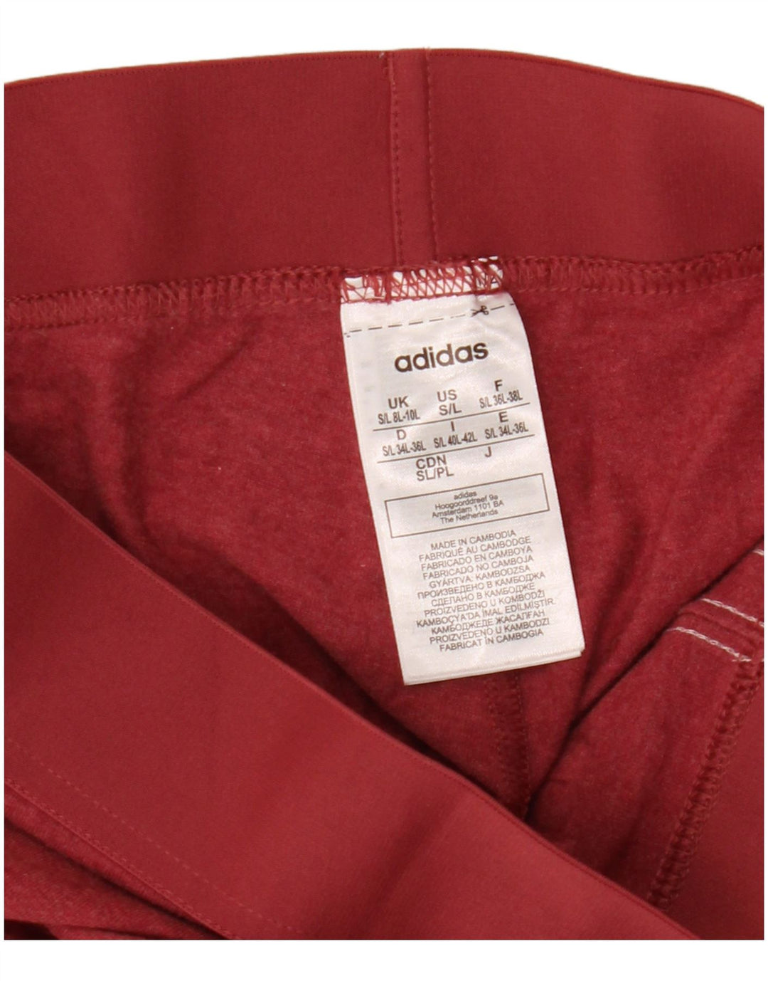 Legginsy damskie ADIDAS UK 8/10, małe, bordowe, bawełniane