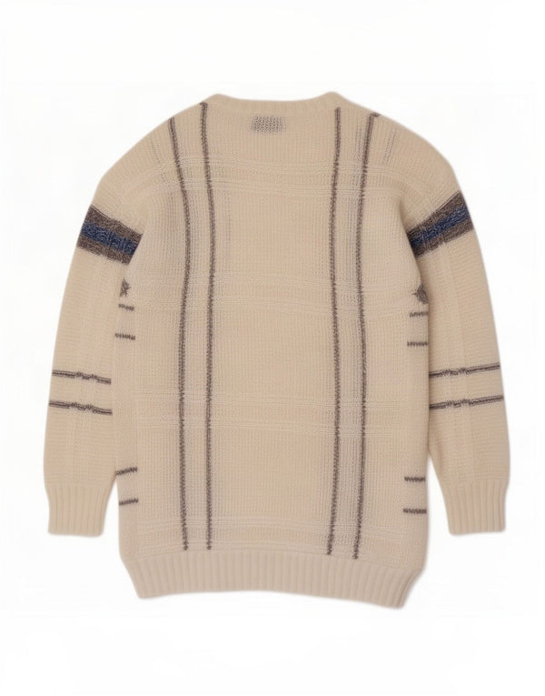 POP 84 Damski sweter z dekoltem w łódkę UK 10 w małe białe paski