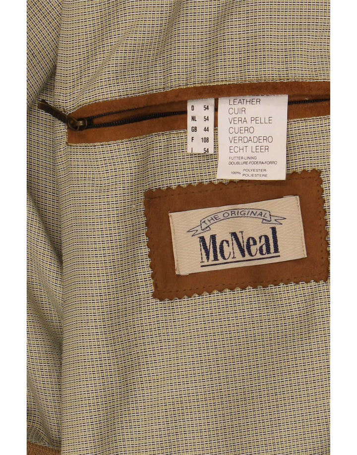 Męska zamszowa kurtka bomber McNeal UK 44 2XL Beżowa skóra