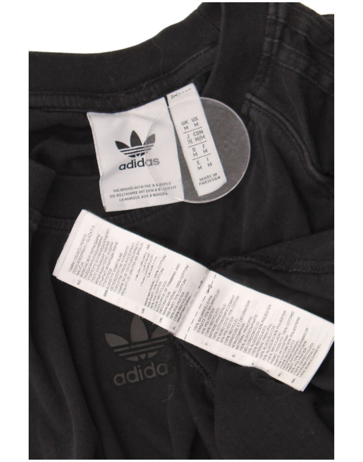 Adidas Męski T-shirt Top Średni Czarny Bawełniany