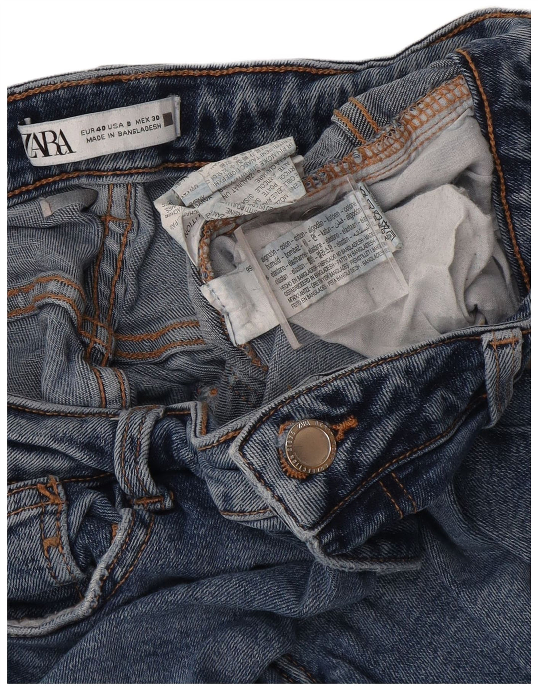 Damskie jeansy skinny Zara EU 40 Medium W30 L30 Niebieskie bawełniane