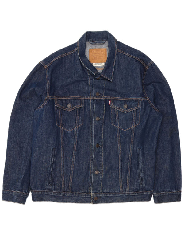 Męska kurtka dżinsowa LEVI'S UK 42 XL, granatowa, bawełniana