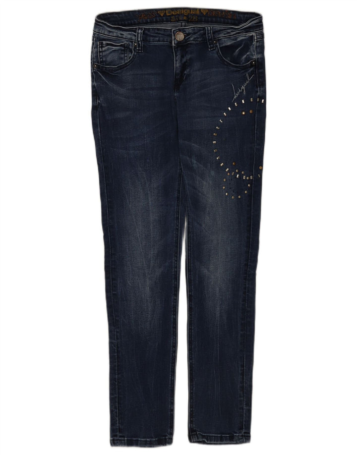 Damskie jeansy Skinny Desigual W28 L28 niebieskie
