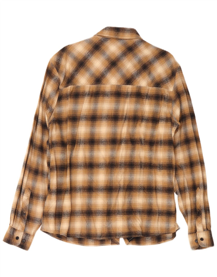 Męska koszula flanelowa Montura XL, brązowa, bawełniana w kratę