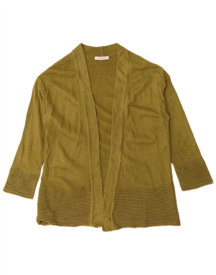 Marks & Spencer Damski sweter rozpinany z rękawami 3/4, UK 14, średni khaki