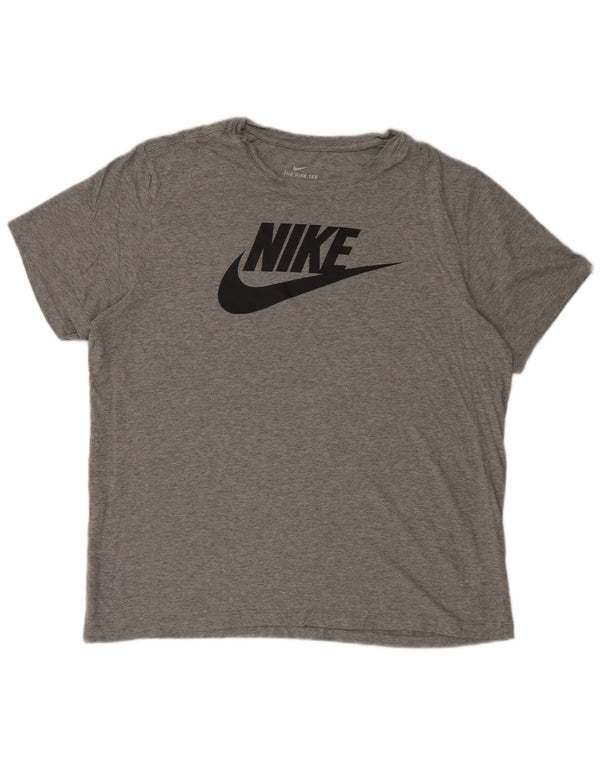 Męska koszulka z grafiką Nike, XL, szara, nakrapiana bawełna