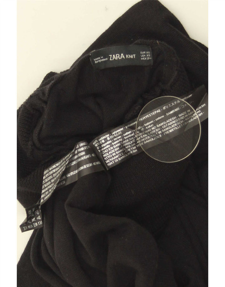 Damski sweter z golfem Zara UK 6 XS, czarny poliester