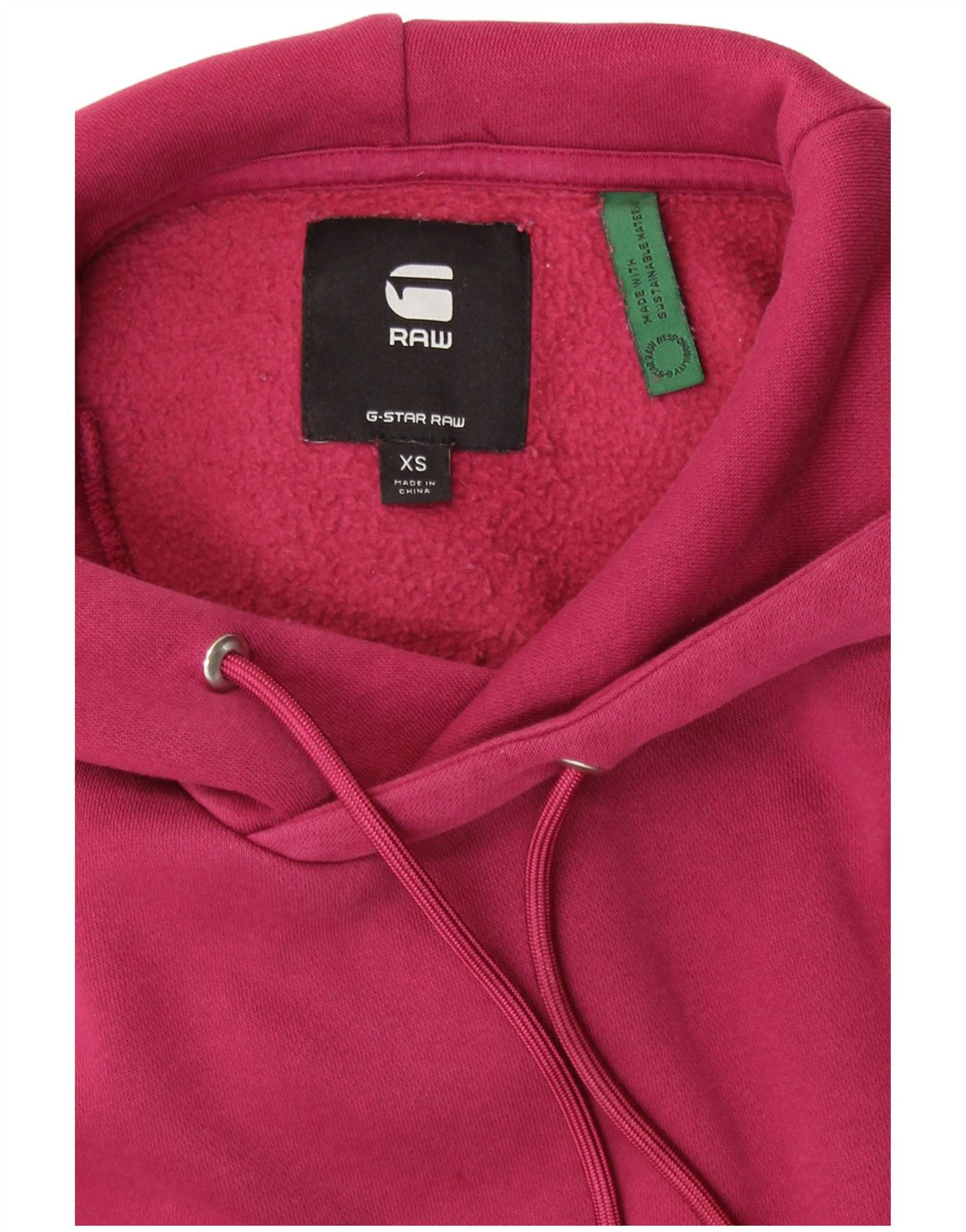 Damski sweter oversize z kapturem G-STAR UK 6 XS, bordowa bawełna