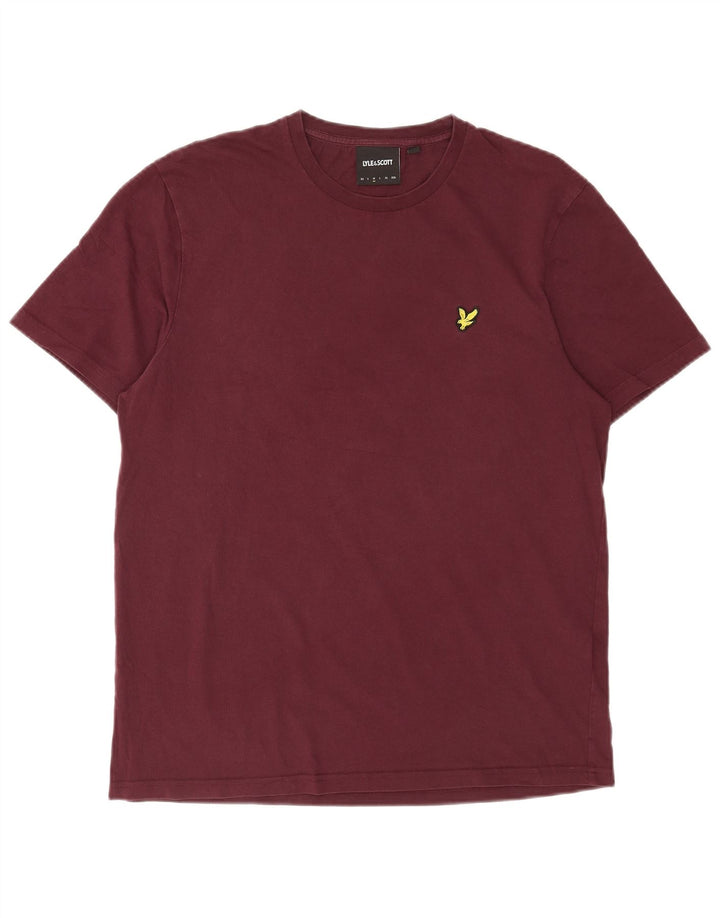 T-shirt męski Lyle & Scott, średniej wielkości bordowa bawełna