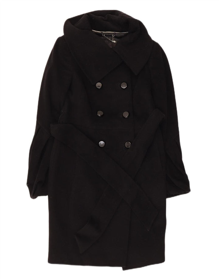 COAST Damski płaszcz dwurzędowy UK 10 Small Black Wełniany
