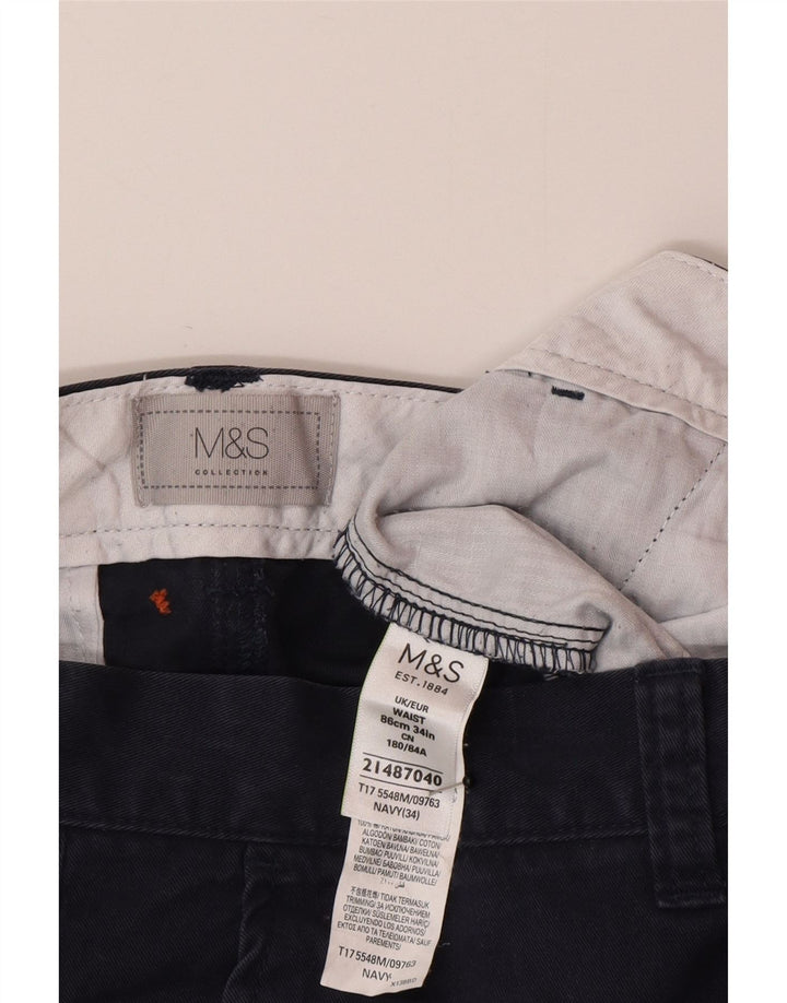 Męskie spodenki Chino Marks & Spencer W34, duże, granatowe, bawełniane