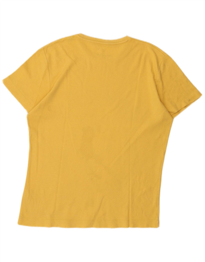 T-shirt męski Massimo Dutti o regularnym kroju, średniożółty, bawełniany