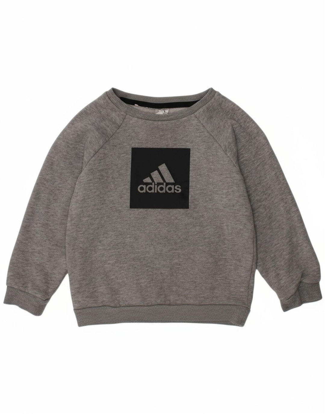 ADIDAS Boys Graphic Sweatshirt Jumper 2-3 Years Grey Cotton