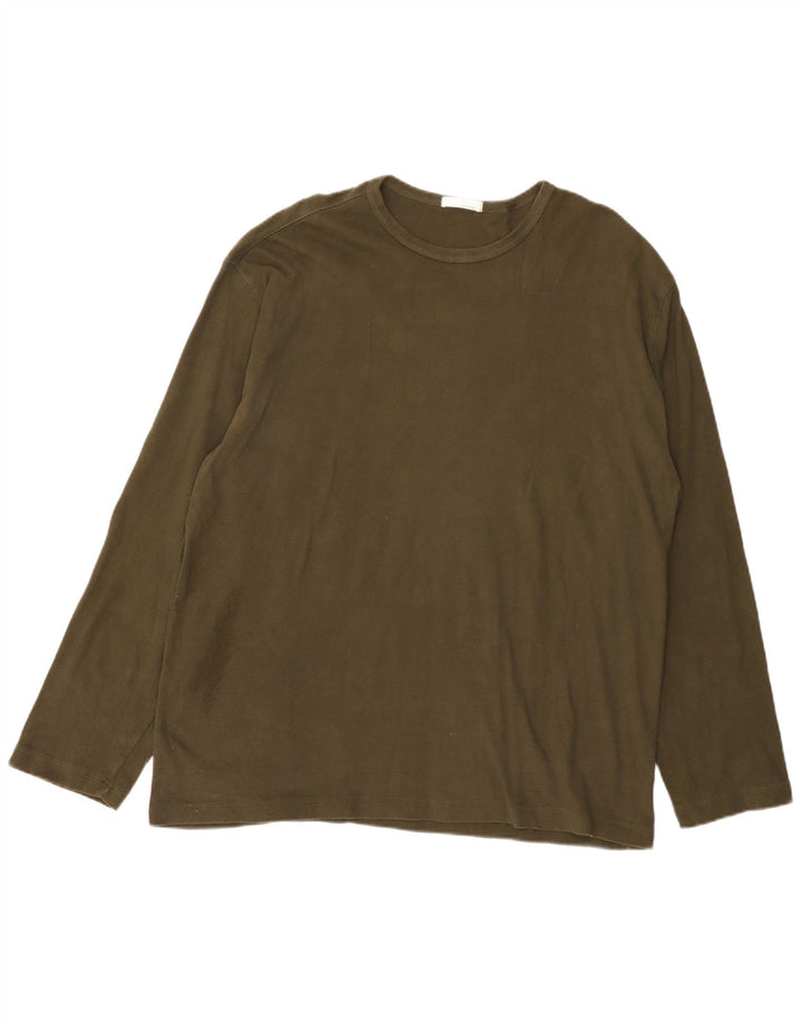 Marks & Spencer Męski top z długim rękawem, 2XL, bawełna khaki