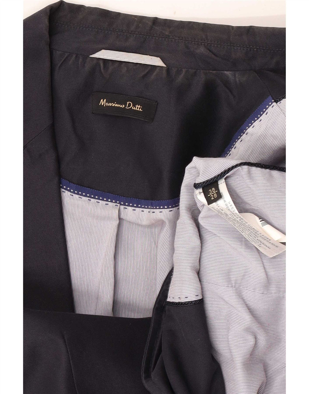 Massimo Dutti Damska marynarka zapinana na 1 guzik EU 38, mała, granatowa, bawełniana