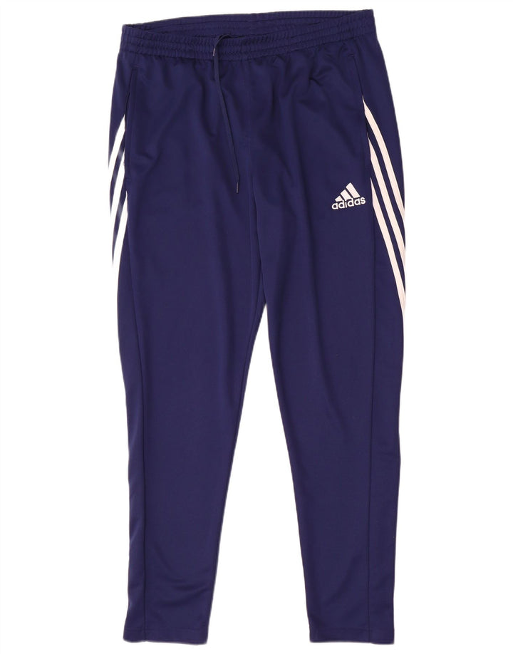 Męskie spodnie dresowe Adidas Climalite, duże, granatowe, z poliestru