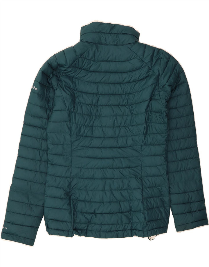 COLUMBIA Womens Padded Jacket UK 14 Medium Green Polyester Vintage Columbia and Second-Hand Columbia from Messina Hembry 