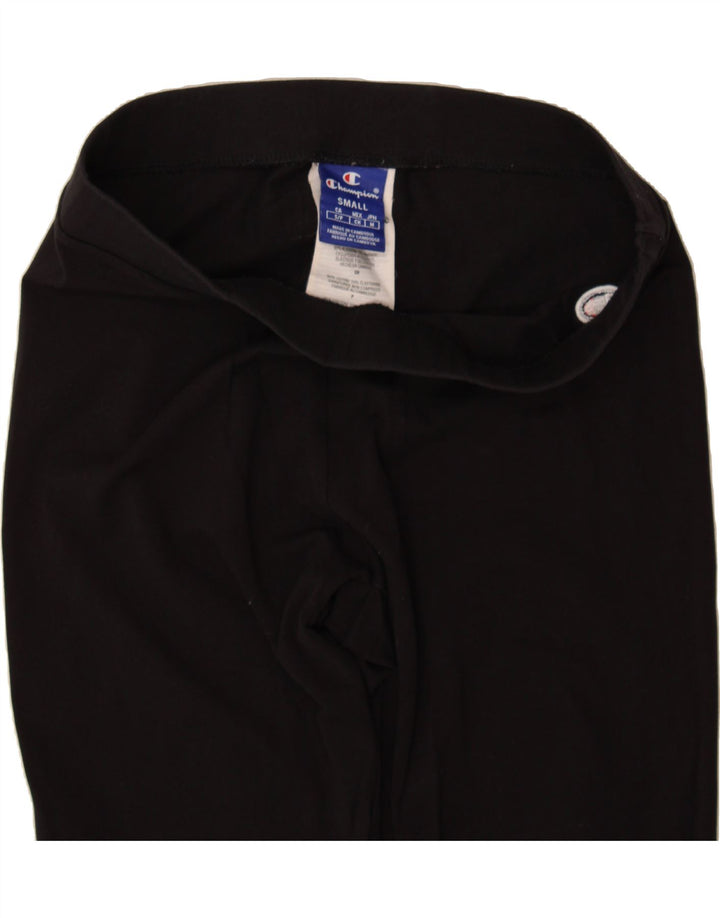 CHAMPION Womens Graphic Leggings UK 10 Small Black Cotton Vintage Champion and Second-Hand Champion from Messina Hembry 