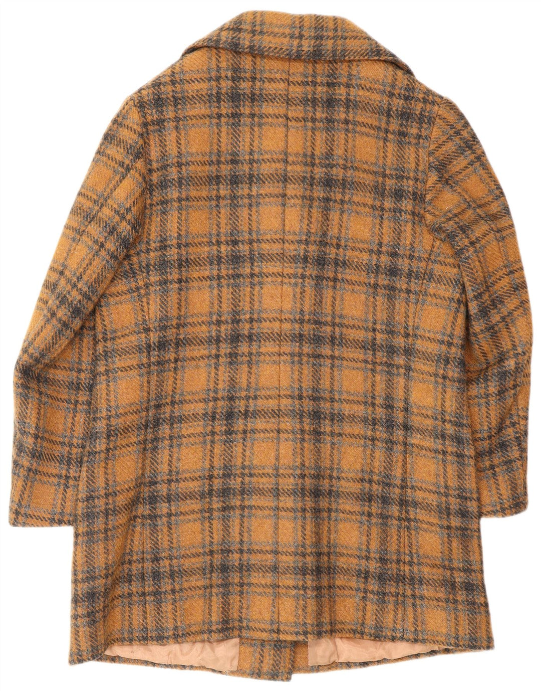 Płaszcz damski w stylu vintage UK 8 w małą brązową kratkę