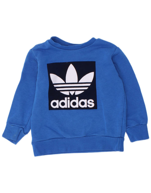 Adidas Baby Boys Graphic Bluza Sweter 18-24 Miesięcy Niebieska Bawełna
