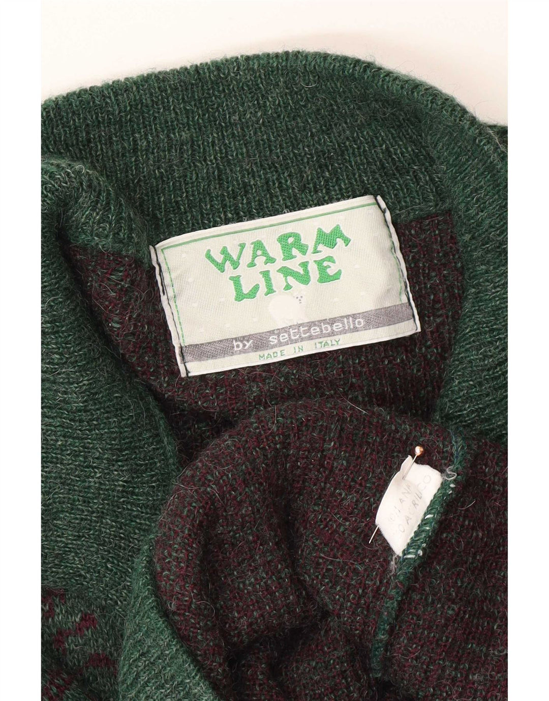 Sweter męski Settebello, duży, wełniany w zieloną kratkę