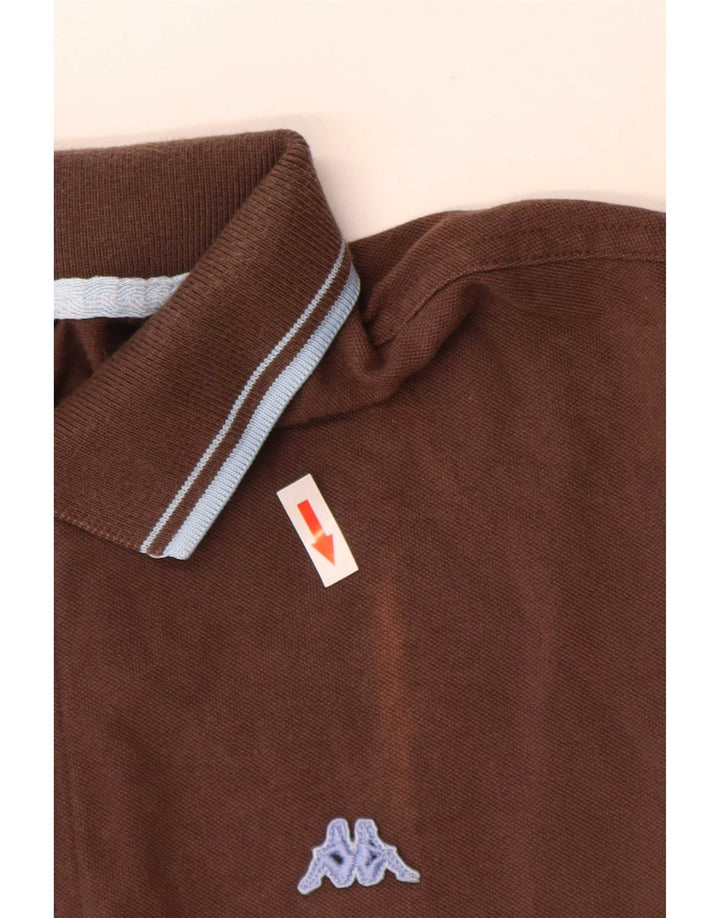 Męska koszulka polo Kappa, duża, brązowa, bawełniana