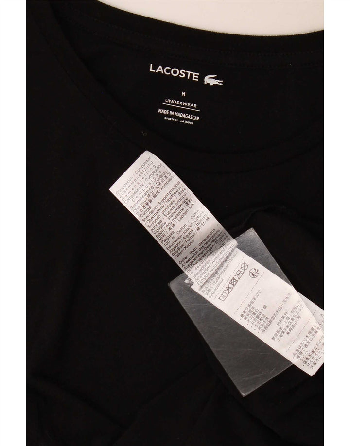 T-shirt damski Lacoste Top UK 14, średni czarny, bawełniany