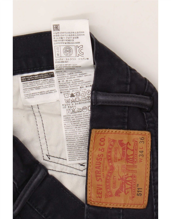 Męskie jeansy Levi's 511 Slim W34 L33 Granatowa bawełna