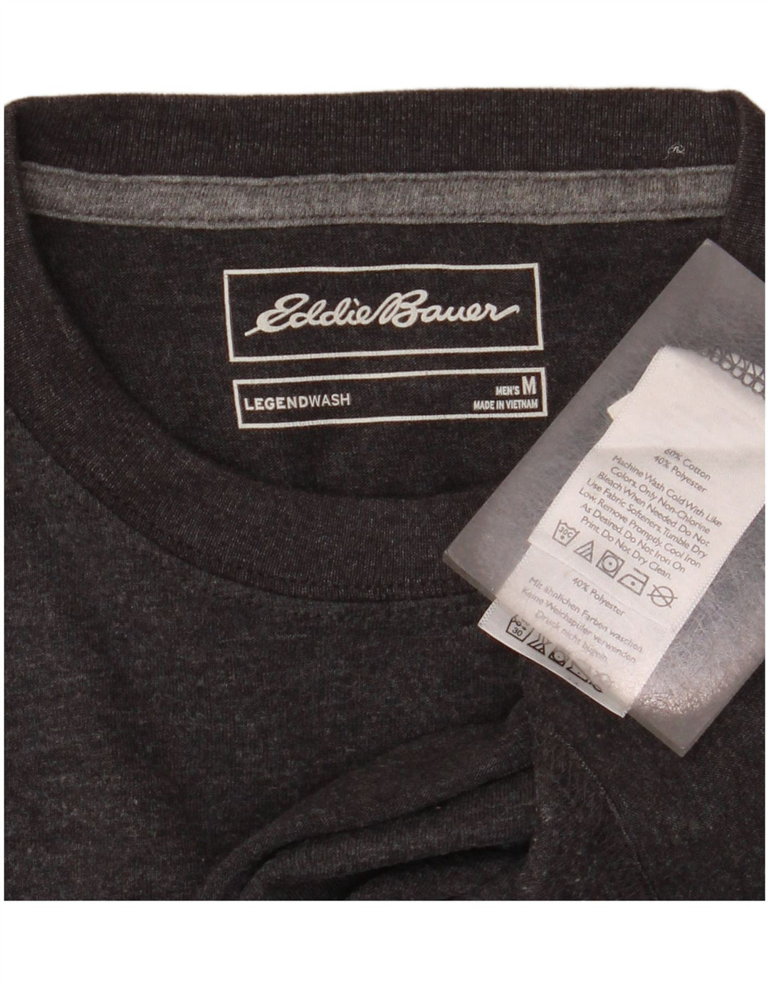 T-shirt męski EDDIE BAUER Średnio szary, bawełniany nakrapiany