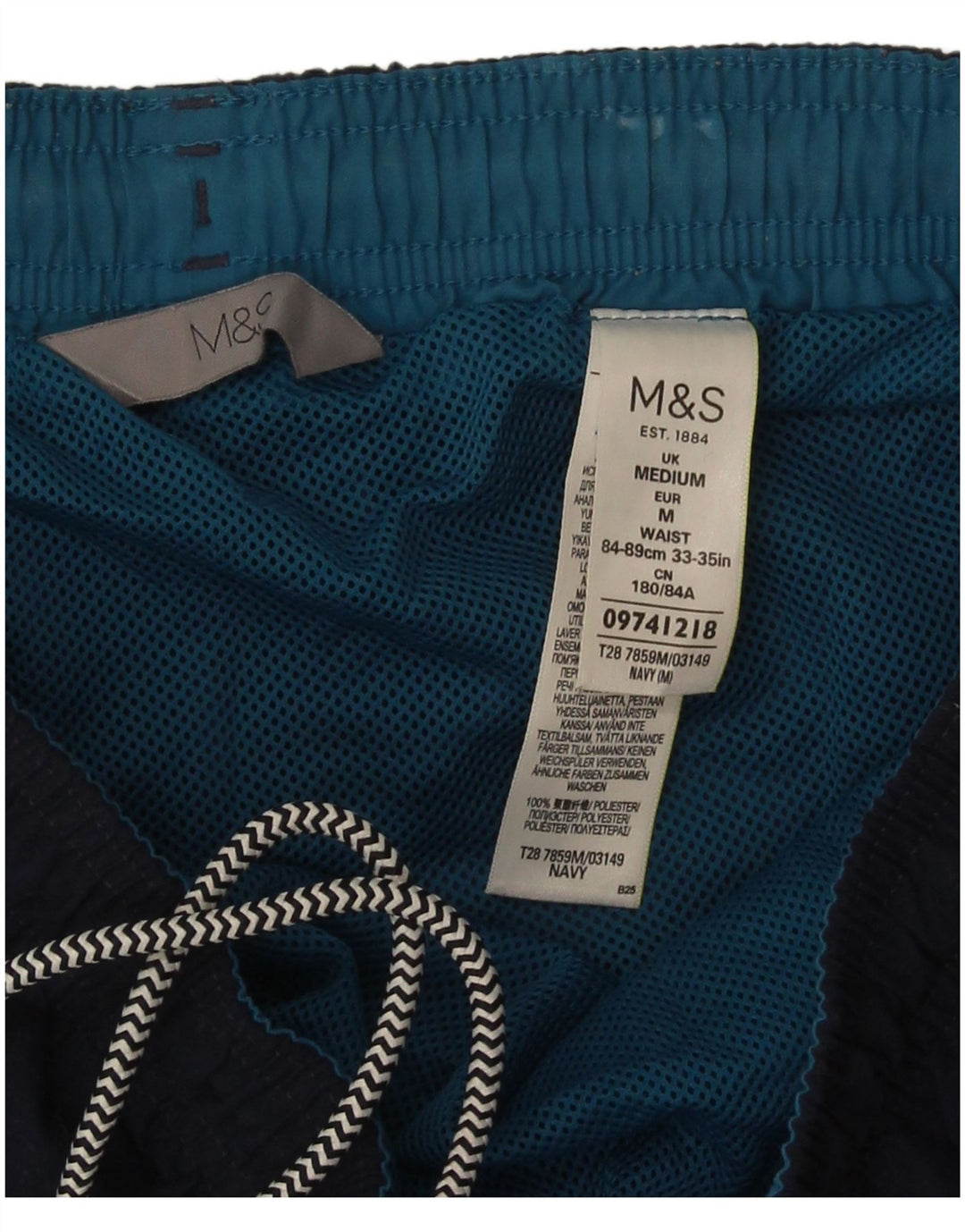 Męskie spodenki kąpielowe Marks & Spencer, średni granatowy poliester