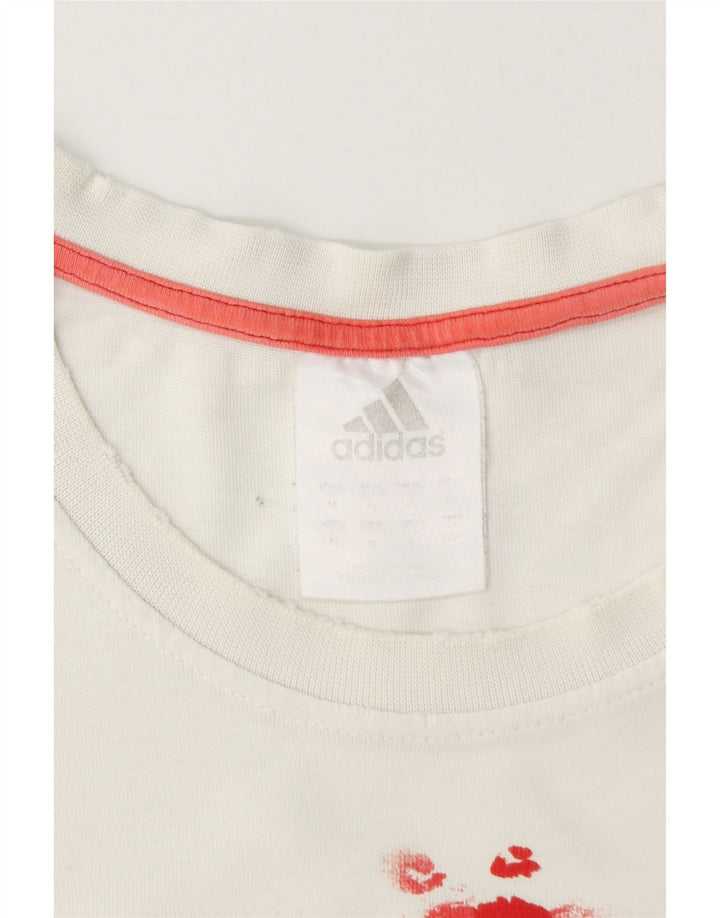 Męska koszulka z grafiką ADIDAS, średnia, biała bawełna