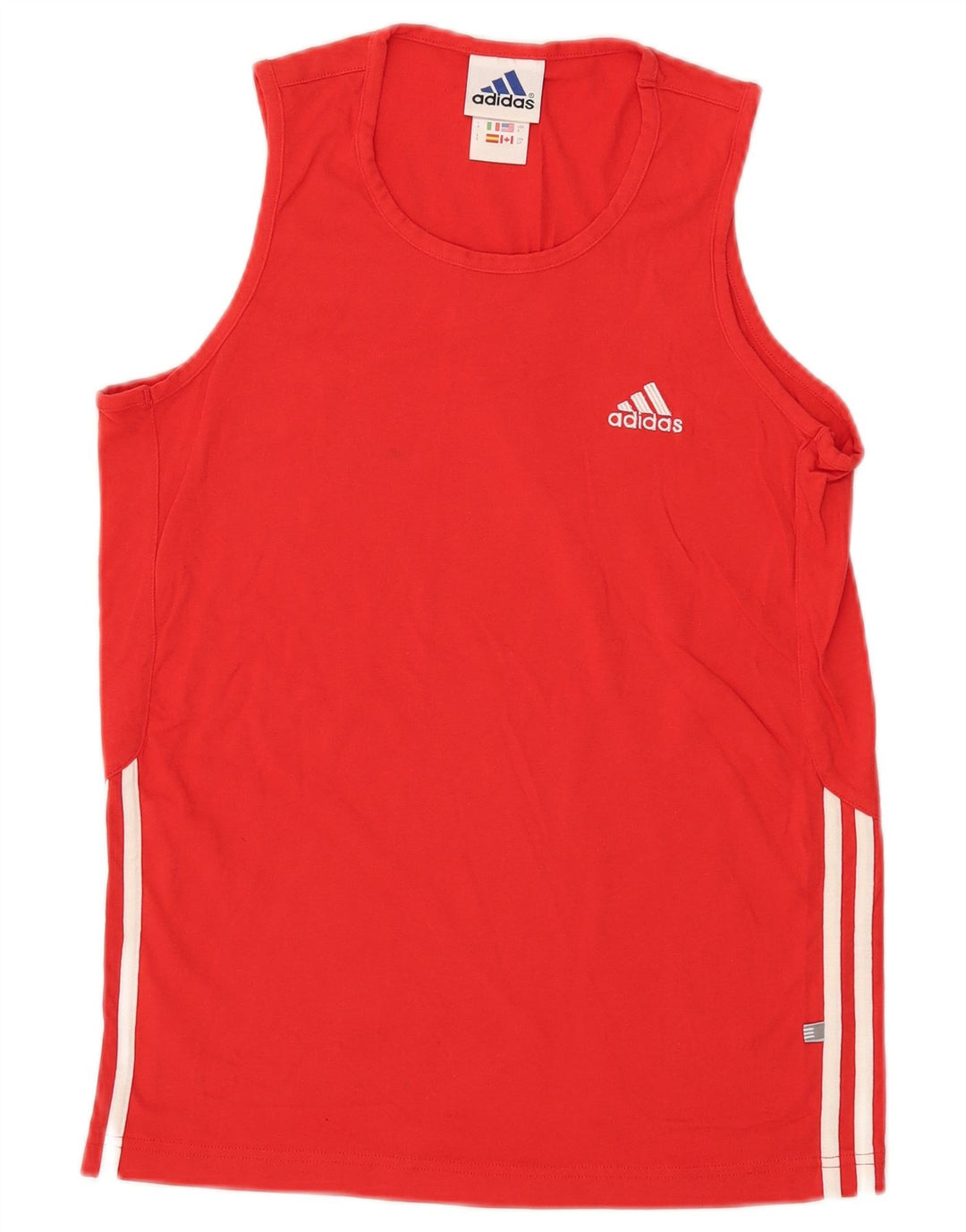 Adidas Męska Kamizelka Top UK 36/38 Mała Czerwona Bawełna