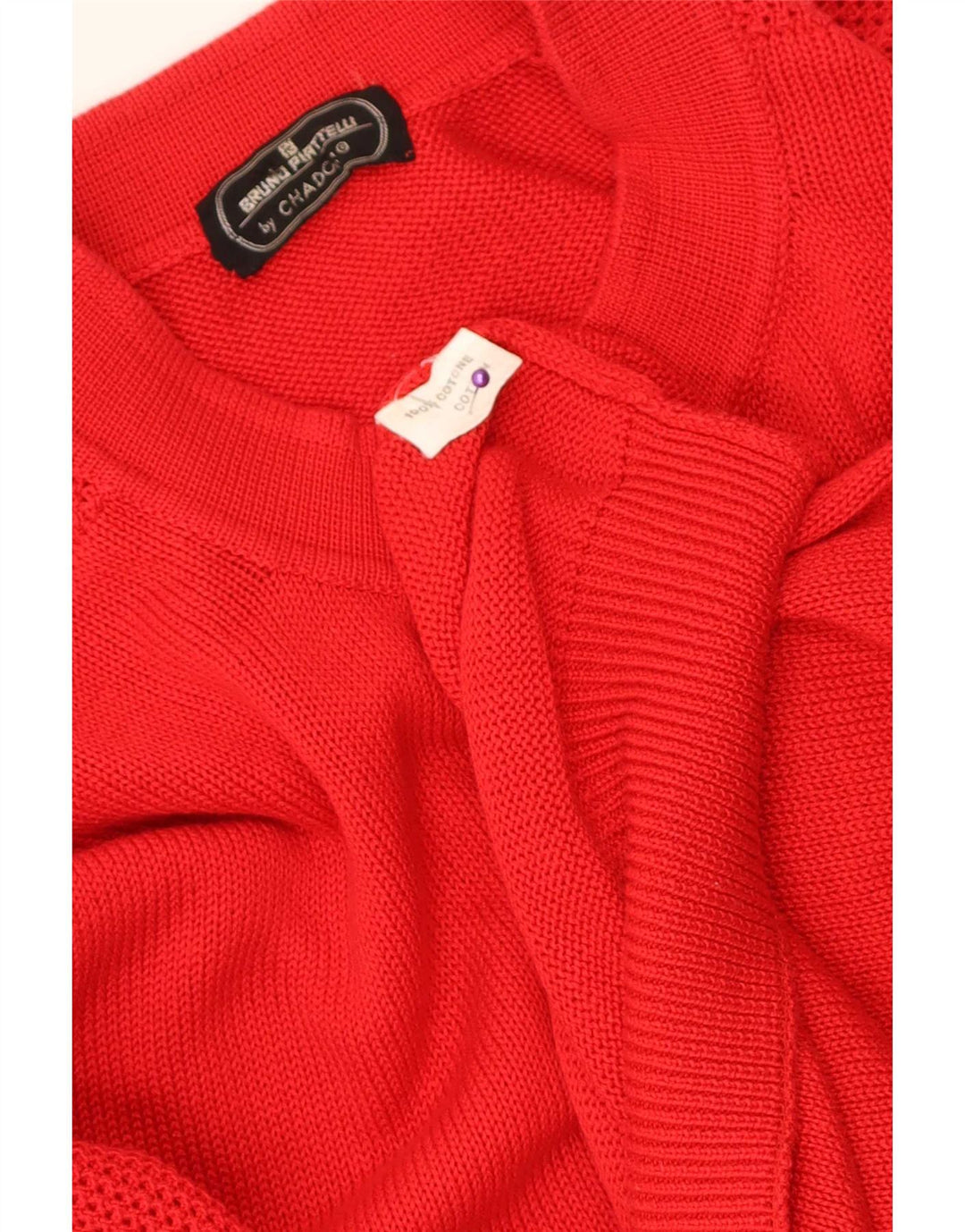 Vintage męski sweter rozpinany, duży, czerwony, bawełniany