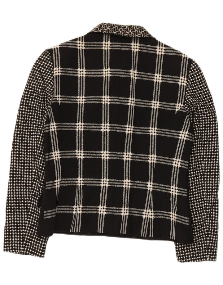 Damska marynarka GENNY zapinana na 6 guzików UK 14, średni czarny patchwork