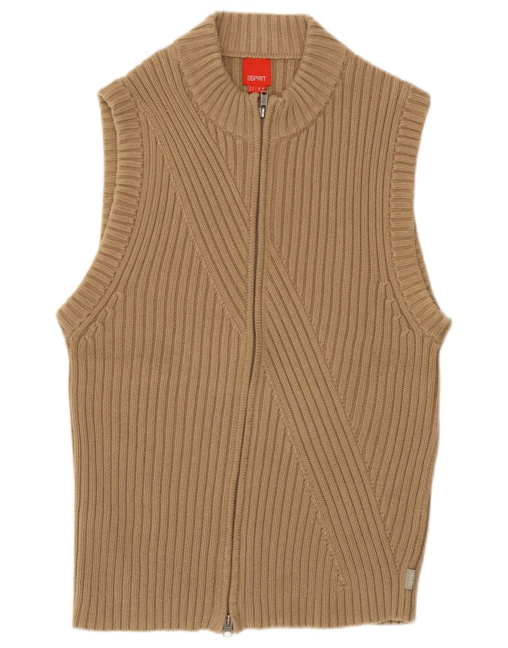 Damski sweter bez rękawów Esprit UK 14 średni beż