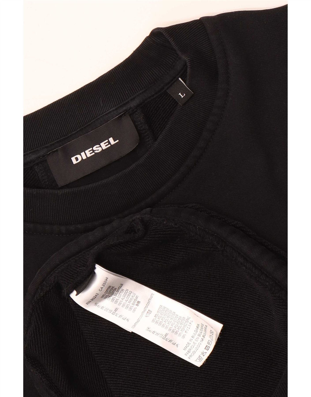 Bluza męska Diesel, duża, czarna, bawełniana w paski