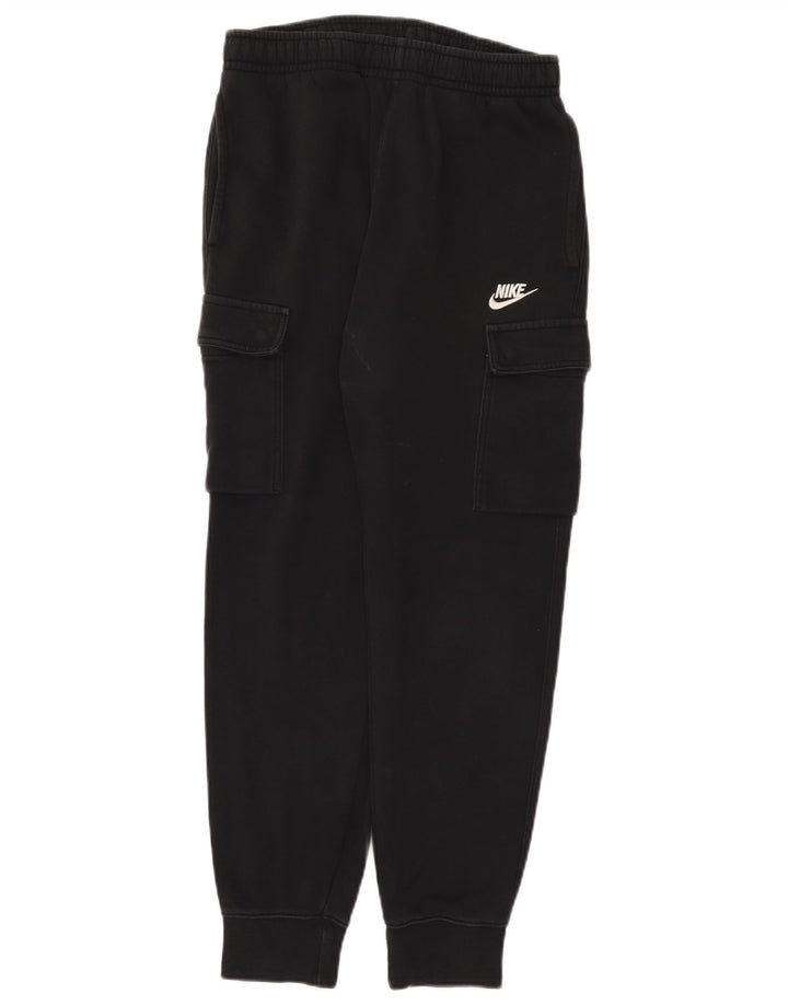 Męskie spodnie dresowe Nike Cargo, małe, czarne, bawełniane