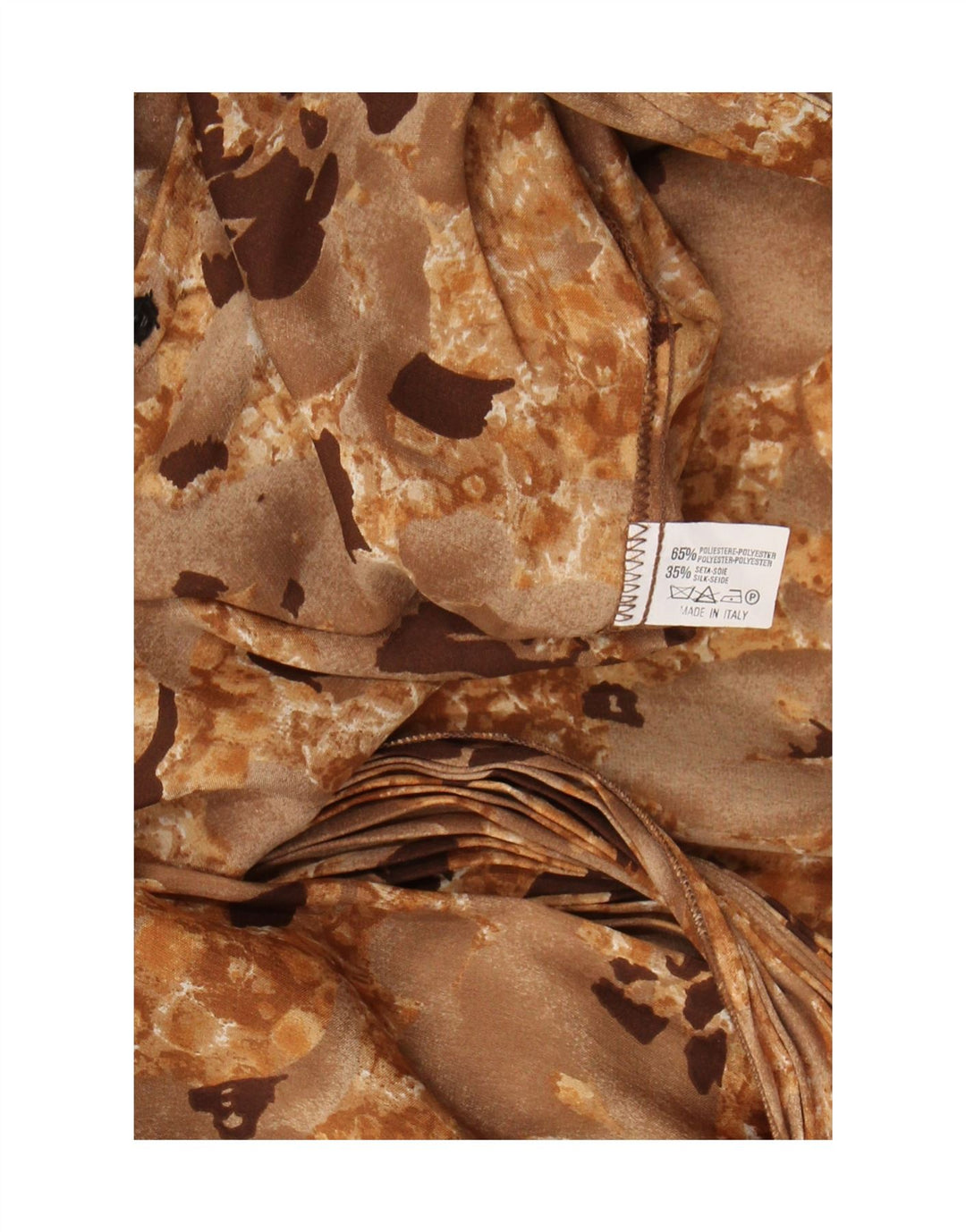 Damska bluzka koszulowa w stylu vintage UK 16, duża, beżowa, z poliestru w kwiaty