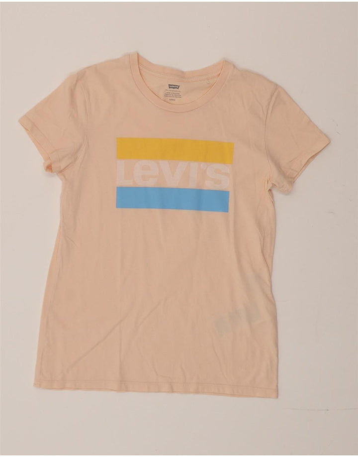 Damska koszulka z grafiką Levi's Top UK 10 Small Pink Cotton