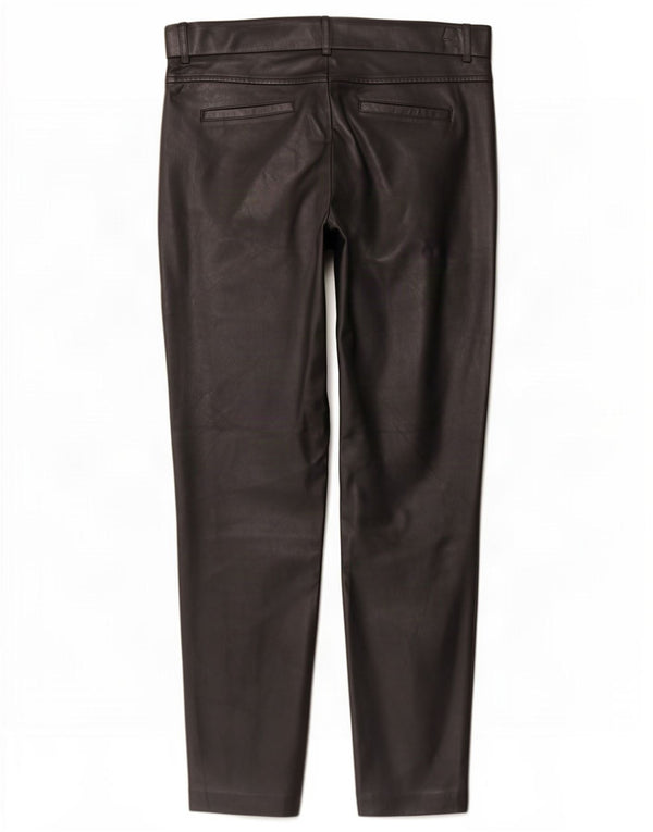 Damskie spodnie obcisłe ze sztucznej skóry Zara XL W32 L28 Czarny poliester
