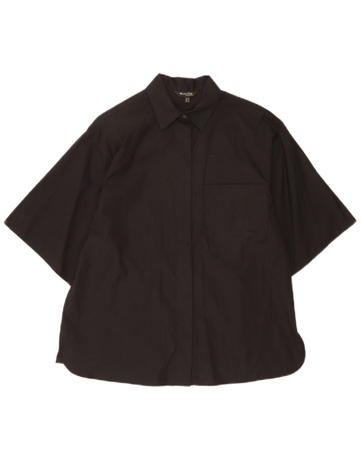 Damska koszula oversize z krótkim rękawem Massimo Dutti EU 34 2XS czarna
