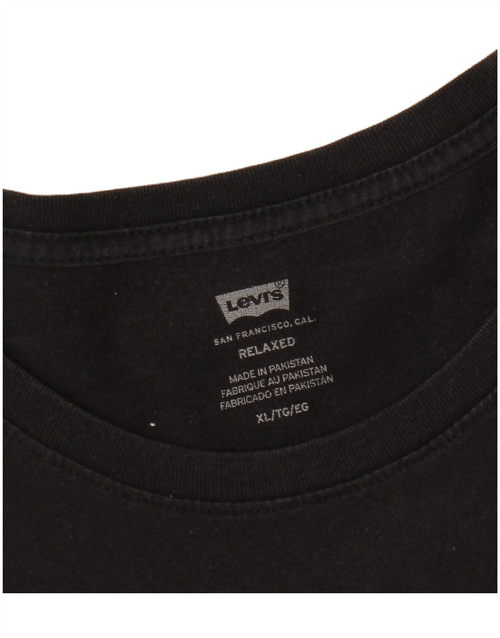 Męski T-shirt z grafiką Levi's o swobodnym kroju, XL, czarny