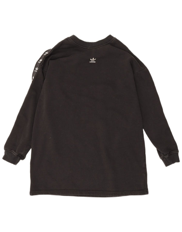 Damska bluza Adidas Longline Graphic Jumper UK 12 Średnia czarna bawełna