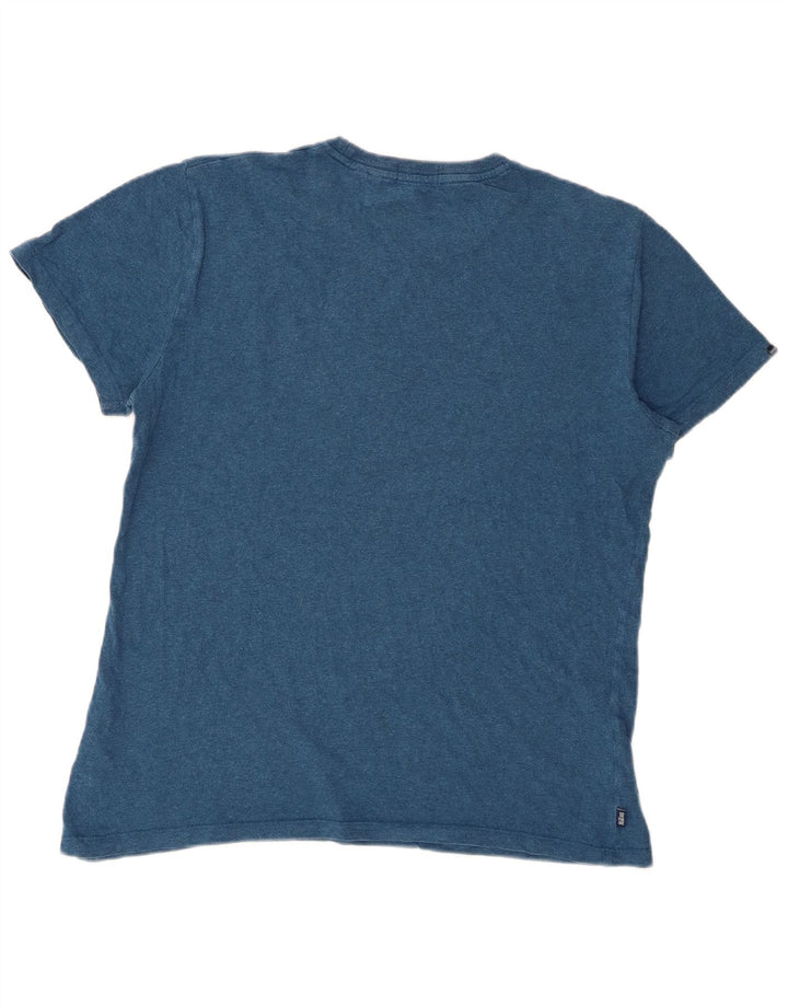 Męski T-shirt Superdry, duży, niebieski, bawełniany w cętki