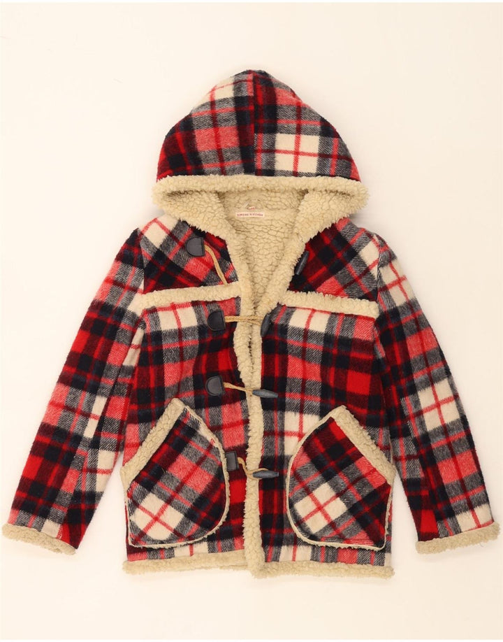 Kurtka dziewczęca z kapturem Sherpa SIMONE 9-10 lat w czerwoną kratkę